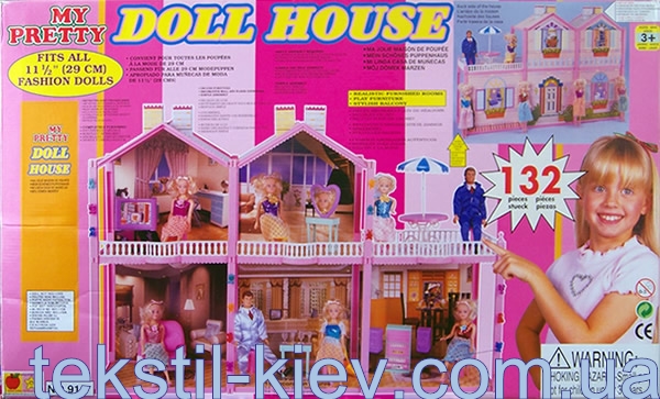 Кукольный домик для игры с куклами типа Барби