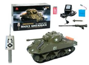 Танк Шерман А4М3 Краткое описание: Радиоуправляемая модель танка М4А3 Шерман.
Размер: 20х12 см.