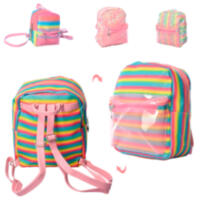 Рюкзак B6030L-64 (100шт) 22-18-9см, радуга, 1отд, застежка-молния, 1наруж.карман,в кульке