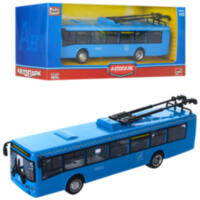 Троллейбус 6407E (96шт) металл, инер-й, 16-4,5-3,5см,1:72, рез.колеса, в кор-ке, 20-8-6см