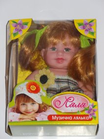 Кукла музыкальная Ляля Куколка поет песенку и читает стих на украинском языке. Размер куклы: 20 см.