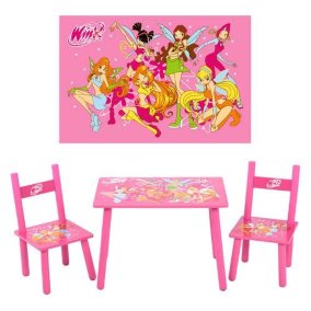 Столик детский Винкс Стол и стульчики детские М 1508 Winx. Размер стола: 59,5/39,5 см. Размер стула: 28/28/23 см.