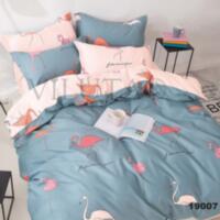 Комплект полуторного постельного белья 19007 Фламинго