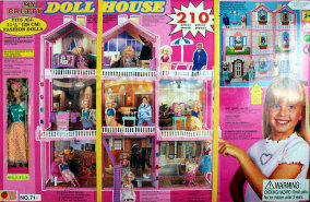 Домик для куклы Барби 8 - ми комнатный Краткое описание: 8 - ми комнатный домик с террасой состоит из 210 деталей.
Размер домика: 109/107/41 см.
