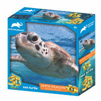 Пазлы 3D 13763 (32шт) подводный мир, черепаха, 31-23см, 63дет, в кор-ке, 15,5-15,5-5см