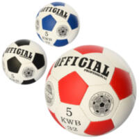 Мяч футбольный OFFICIAL 2500-201 (30шт) размер5,ПУ,1,4мм,32панели,ручн.работа, 380-390,3цв,в кульке
